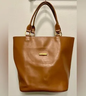Longchamp Small Leather Tote | Brown thumbnail 1