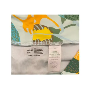 Aerie High Cut Cheeky Blue Green‎ Leaf Bird Bikini Bottom Large Beach Resort thumbnail 6