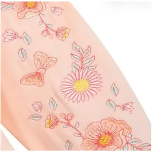 Disney Parks Peach Floral Sleeve Velour Embroidered Disneyland Spirit Jersey M thumbnail 4