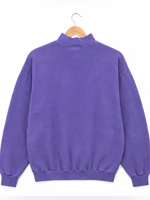 Vintage 90s Gitano Mock Neck Sweatshirt Purple Spellout Graphic Streetwear OS thumbnail 2