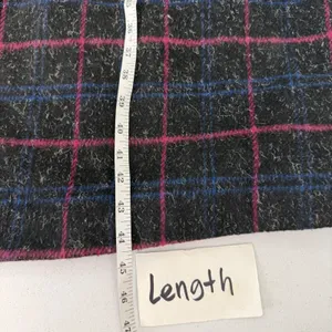 Vintage Plaid Maxi Coat Wool Blend Mock Neck Pink Blue Gray Womens Large‎ Mexico thumbnail 11