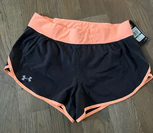 Under Armour Women's Black and Peach Shorts thumbnail 1