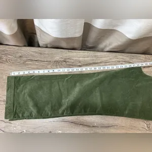 Free People High Time Velvet Kick Flare Pants Olive Army Green‎ size 8 thumbnail 8