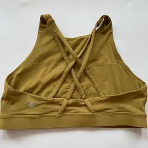 Lululemon Energy Bra High Neck Grape Leaf Green Yellow Size 10 Large Luxtreme thumbnail 2