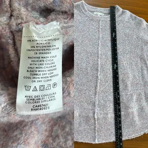 Lou & Gray Loft Pink Marble Heathered Knit Sweater Quarter Sleeve Poncho Style S thumbnail 7