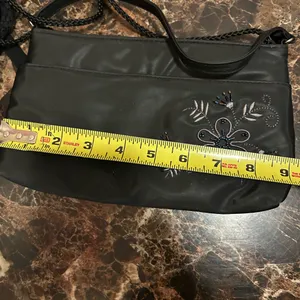 Kathie Lee Collection Black Embroidered small shoulder bag thumbnail 6