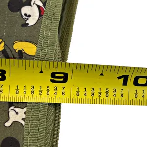 Disney Mickey Mouse All Over Print Olive Green Zippered Shoulder Bag Ripstop thumbnail 7