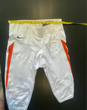 Nike Men’s White and Orange Padded Football Pants ( Large) thumbnail 4
