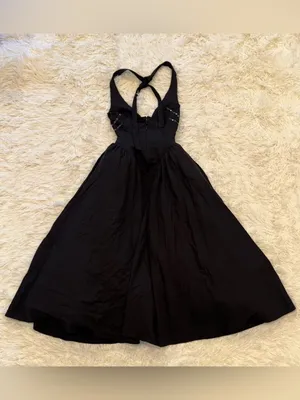 NEW HOUSE OF CB Marilyn Halter Black Midi Dress sz S thumbnail 8