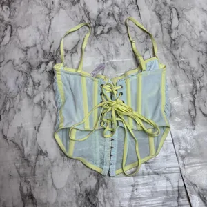 Urban outfitters out from under UO Modern Love Ruched Pastel Corset blue small thumbnail 5