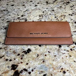 Michael Kors Brown Jet Set Saffiano Leather Snap Front Wallet - EUC thumbnail 6