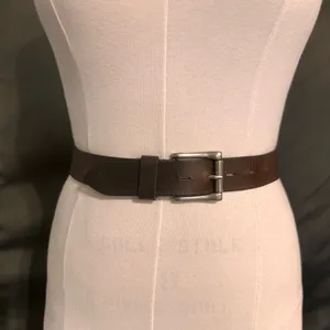 Vintage Brown Leather Belt Men's Unisex Classic Accessories Dress Up Work thumbnail 1