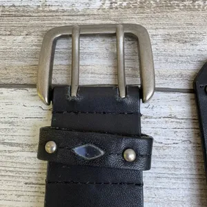 Apt 9 Studded Leather Belt M Black Diamond Mirrors Double Prong Y2K Grunge Punk thumbnail 10