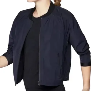 Athleta Activewear lightweight blue Black Bomber Jacket zip dri fit Athleisure thumbnail 1