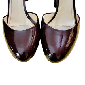 ALEX MARIE PATENT LEATHER ANKLE STRAP HEEL SIZE 9 burgundy color thumbnail 8