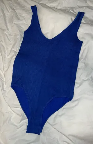 Ribbed Bodysuit Blue Size M thumbnail 1