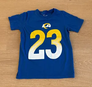 Nike LA Rams Tee 23 Kyren Williams Size S Blue Yellow thumbnail 1