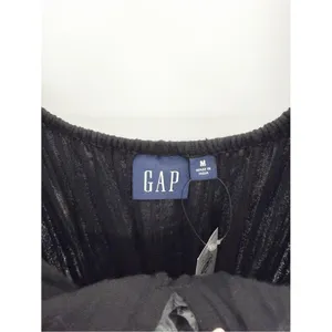 NWT GAP Crinkle Gauze Tiered Midi Dress Women's‎ M Black Cottagecore thumbnail 5