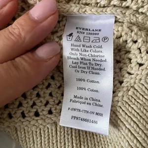 Everlane Mesh Soft Cotton Crew Sweater in Praline Cream Women's sz XS Minimalist thumbnail 11