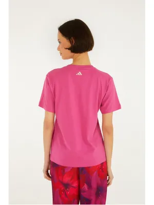 Adidas x Farm Rio Graphic Short Sleeve Tee, Size S Pink/Green NWT thumbnail 4