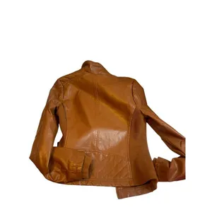 Therapy by Lane Crawford Women’s M Brown Faux Leather Moto Jacket thumbnail 3