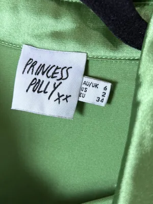 Princess Polly Oversized Satin Button Down Shirt Top Blouse Green Size Small / 2 thumbnail 2