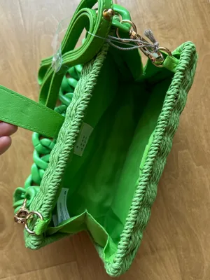 a new day Bright Green Wicker Basket Shoulder Bag & Crossbody, NWT thumbnail 14
