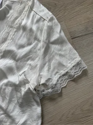 Polly white satin tie-front crop top coquette romantic Y2K fairycore style thumbnail 4