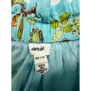 Aerie Turquoise Floral Paisley Ruffle Skort Shorts Smocked Waist‎ XS Boho Summer thumbnail 2