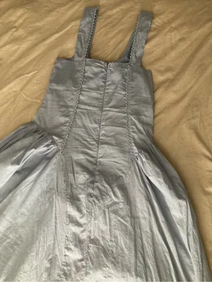 Square Neck Basque Waist Prarie Powder Blue Sleeveless Maxi sun Dress thumbnail 10