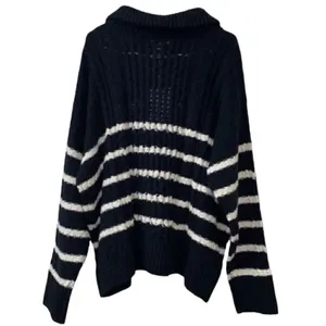 LA LIGNE Black an White Striped
Sweater(Size 2X) Black thumbnail 3