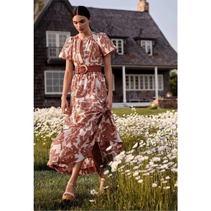 Anthropologie Somerset Maxi Dress in Neutral Floral Dot Size Small thumbnail 13