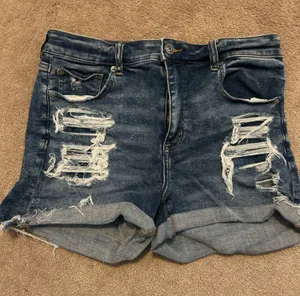 American Eagle Outfitters Distressed Blue Denim Jean Shorts thumbnail 1