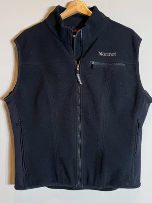 Vintage Marmot Windstopper Full Zip Fleece Vest Women's Large Black Gorpcore thumbnail 5