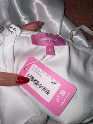 Edikted White Satin Dress Mini thumbnail 3