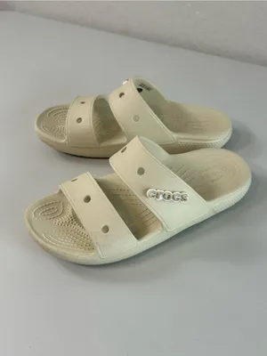 Crocs Classic Two Strap Slide On Ventilation Sandals Crocs Charm in Bone Size 7 thumbnail 6