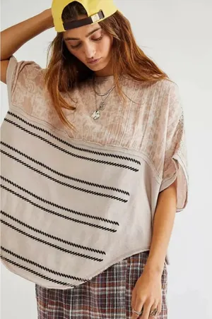 FREE PEOPLE Right Back Dolman Sleeve Top Size L Oversized thumbnail 1