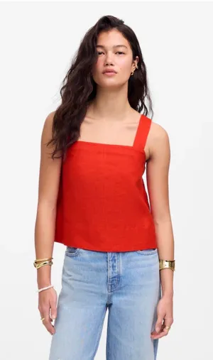 Madewell Red Sleeveless top size small (worn once) thumbnail 1