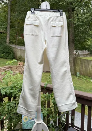 Vintage 90s Y2K Von Dutch Funky Track Pants L Large Solid White Cargo Pockets thumbnail 1