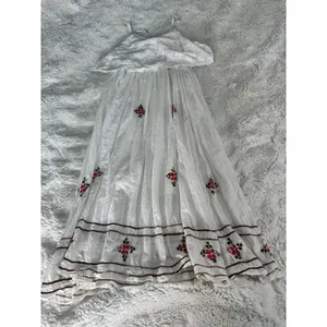 Young Threds Y2K Boho Embroidered White Maxi Dress S Floral Cottagecore thumbnail 2