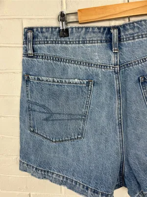 American Eagle Cotton Denim Mom Shorts Plus Size 16 thumbnail 11