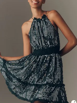 Anthropologie Somerset Shine Mini Halter Dress thumbnail 1