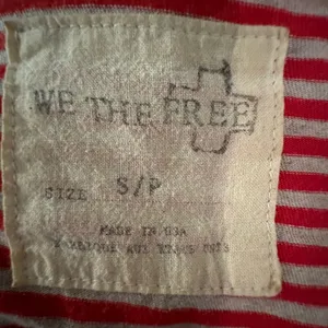 We the Free red striped Replum cropped shirt size Medium thumbnail 4