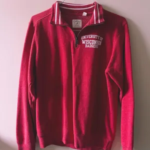 Original League RARE University of Wisconsin 3/4 Zip Up Sweatshirt thumbnail 1