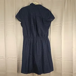 NWT J Crew‎ Mercantile Navy Short Sleeve Eyelet Collared Tie Front Dress Small thumbnail 2