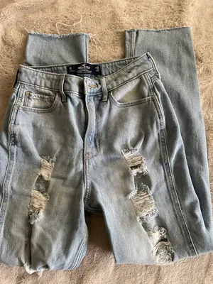 Hollister Light Wash Ripped Jeans thumbnail 4