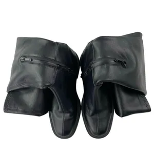 Sam Edelman Lydia Women's Black Faux Leather Round Toe Zip Up Tall Boots Size 7 thumbnail 2