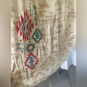 Panhandle NWOT Women's Embroidered Aztec BOHO Duster Kimono Style Cardigan L XL thumbnail 4