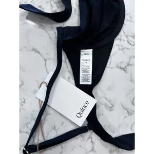 NWT Quince Black Italian Demi Bikini Top Size Medium thumbnail 5