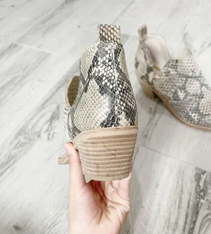 Sher Perforated Snakeskin Booties thumbnail 5